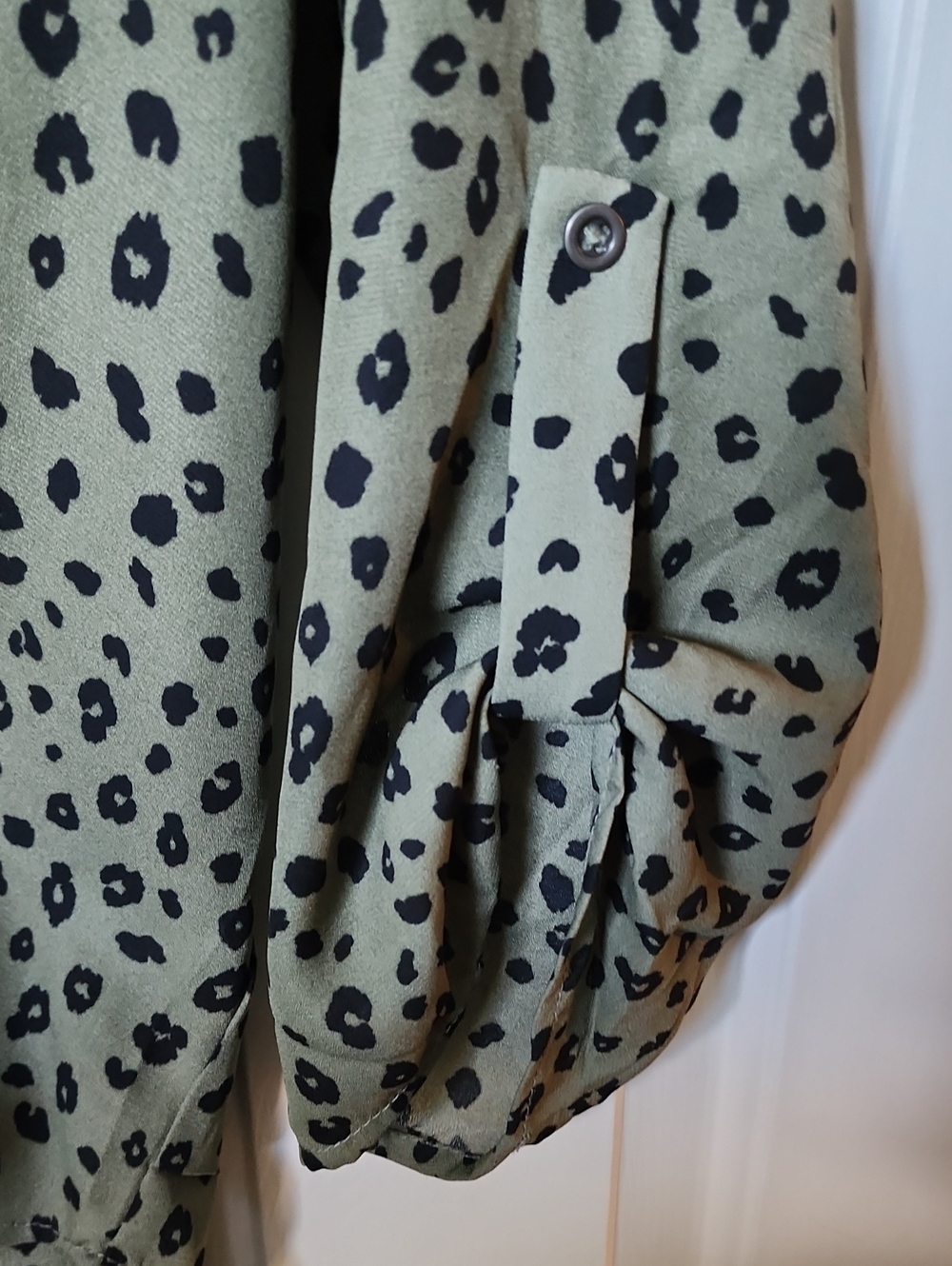 Lush Olive Green Leopard-Print V-Neck Tunic - Picture 4 of 5
